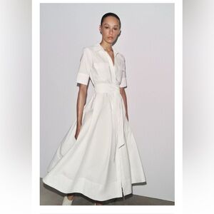 Zara NWT white poplin midi dress 2640/325